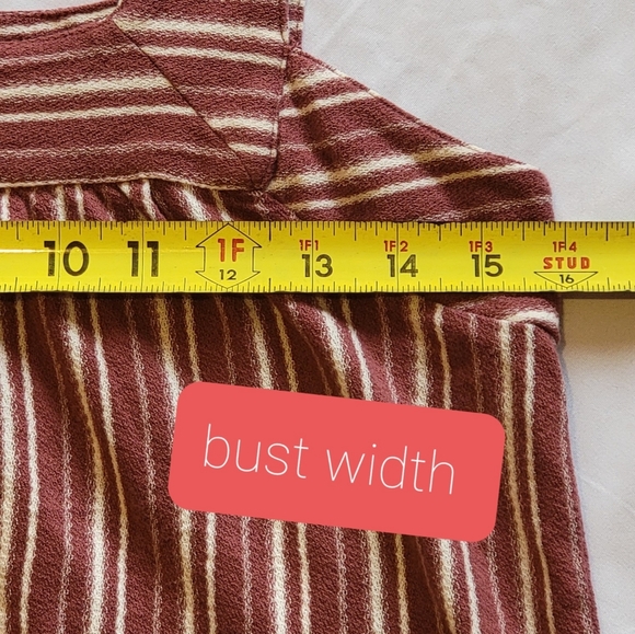 LUCKY BRAND oversized maroon square neck wide strap striped tank - Picture 9 of 10